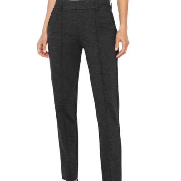 Liverpool Pants - Liverpool Gemma Cigarette Trousers Heathered Charcoal Gray Minimalist NWOT 14W